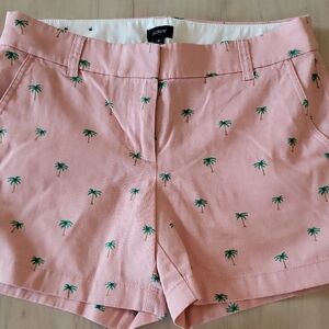 J. Crew Light Pink Palm Print Women's Shorts